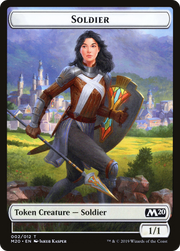 Soldier // Dinosaur Double-Sided Token [Tokens] Game Night 2019 Tokens MTG Single Magic: The Gathering