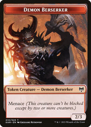 Dwarf Berserker // Demon Berserker Double-Sided Token [Tokens] Kaldheim Tokens MTG Single Magic: The Gathering