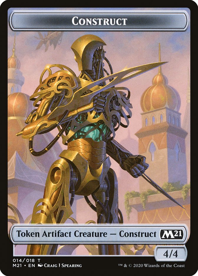 Beast // Construct Double-Sided Token [Tokens] Core Set 2021 Tokens MTG Single Magic: The Gathering