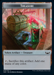 Treasure (015) // Spirit Double-Sided Token [Tokens] Streets of New Capenna Tokens MTG Single Magic: The Gathering