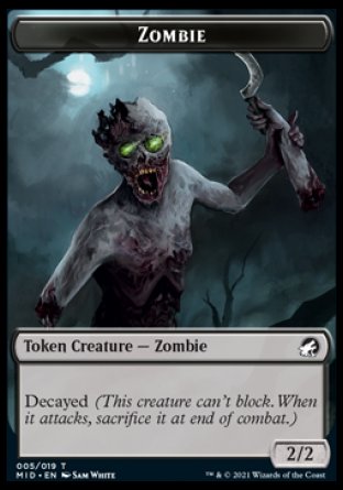 Zombie (005) // Treefolk Double-Sided Token [Tokens] Innistrad: Midnight Hunt Tokens MTG Single Magic: The Gathering