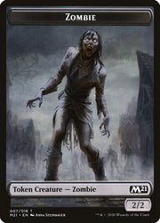 Cat (020) // Zombie Double-Sided Token [Tokens] Core Set 2021 Tokens MTG Single Magic: The Gathering
