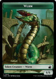 Elf Knight // Wurm Double-Sided Token [Tokens] Ravnica Remastered Tokens MTG Single Magic: The Gathering