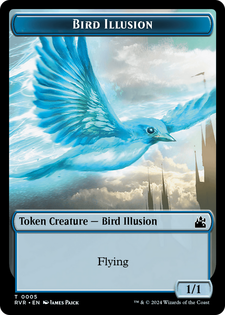 Bird // Bird Illusion Double-Sided Token [Tokens] Ravnica Remastered Tokens MTG Single Magic: The Gathering