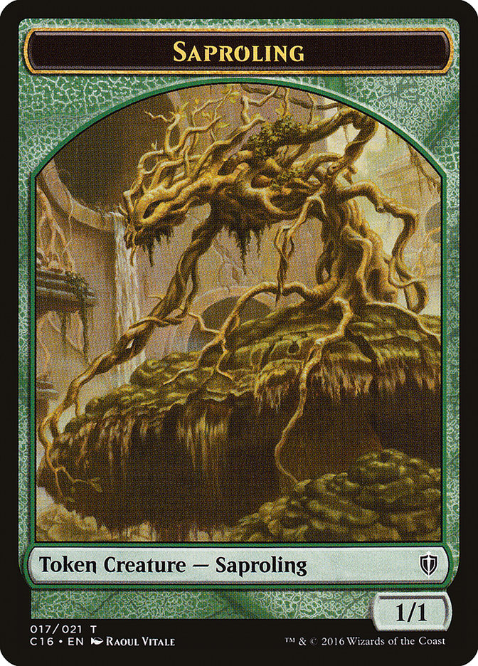 Saproling (016) // Saproling (017) Double-Sided Token [Tokens] Commander 2016 Tokens MTG Single Magic: The Gathering