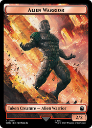 Soldier // Alien Warrior Double-Sided Token [Tokens] Doctor Who Tokens MTG Single Magic: The Gathering