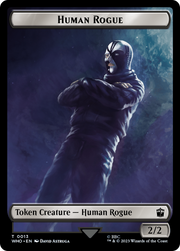 Human Rogue // Beast Double-Sided Token [Tokens] Doctor Who Tokens MTG Single Magic: The Gathering