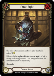 Force Sight (Yellow) [ARC207] Unlimited Edition Rainbow Foil Flesh And Blood Single Flesh And Blood   