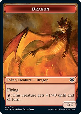 Dragon // Elf Warrior Double-Sided Token [Tokens] Game Night: Free-for-All Tokens MTG Single Magic: The Gathering