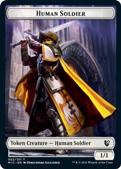 Eldrazi Spawn // Human Soldier Double-Sided Token [Innistrad: Midnight Hunt Commander Tokens] MTG Single Magic: The Gathering   