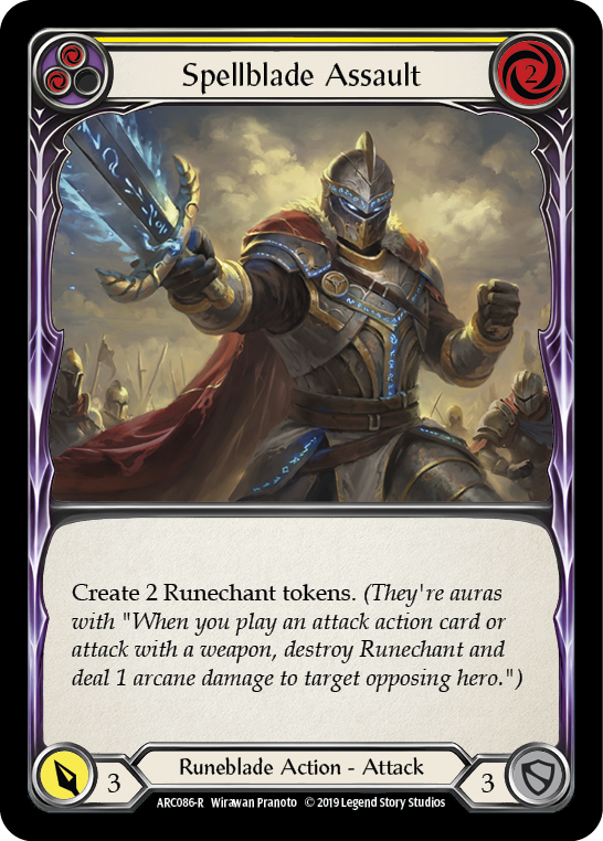 Spellblade Assault (Yellow) [ARC086-R] 1st Edition Normal Flesh And Blood Single Flesh And Blood   