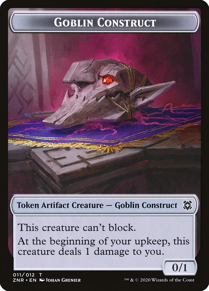 Cat Beast // Goblin Construct Double-Sided Token [Tokens] Zendikar Rising Tokens MTG Single Magic: The Gathering