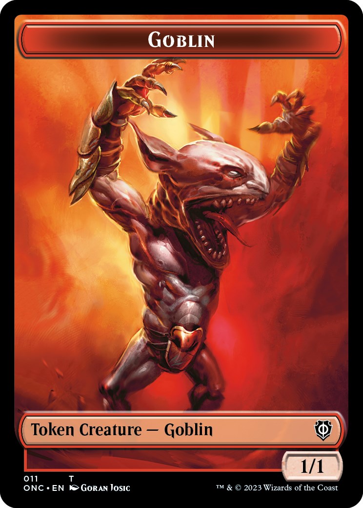 Rebel // Goblin Double-Sided Token [Tokens] Phyrexia: All Will Be One Commander Tokens MTG Single Magic: The Gathering
