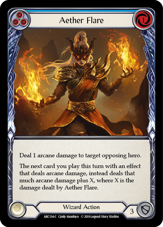 Aether Flare (Blue) [ARC134-C] 1st Edition Normal Flesh And Blood Single Flesh And Blood   