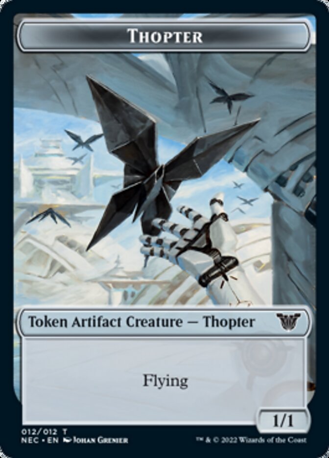 Thopter // Spirit (002) Double-Sided Token [Kamigawa: Neon Dynasty Commander Tokens] MTG Single Magic: The Gathering   