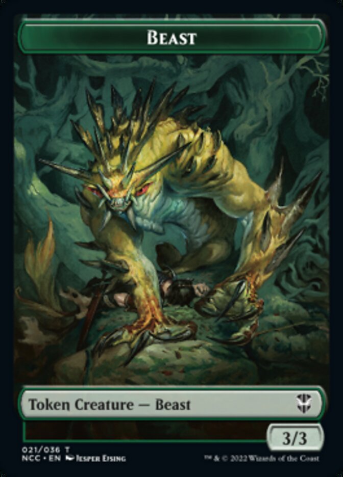 Beast // Saproling Double-Sided Token [Streets of New Capenna Commander Tokens] MTG Single Magic: The Gathering   