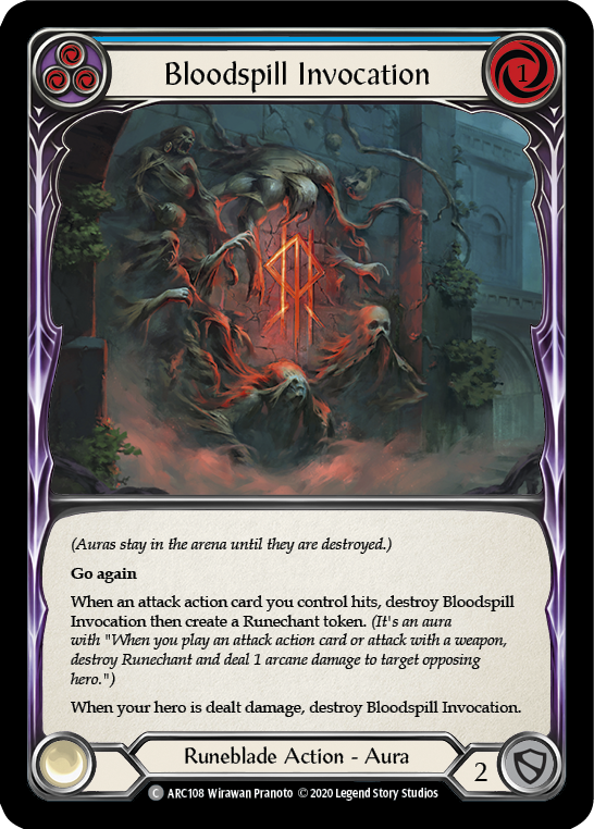Bloodspill Invocation (Blue) [ARC108] Unlimited Edition Rainbow Foil Flesh And Blood Single Flesh And Blood   