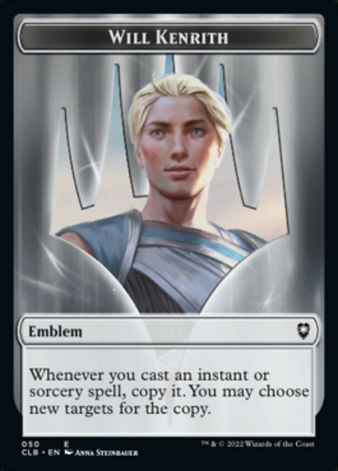 Will Kenrith Emblem // Copy Double-Sided Token [Commander Legends: Battle for Baldur's Gate Tokens] MTG Single Magic: The Gathering   