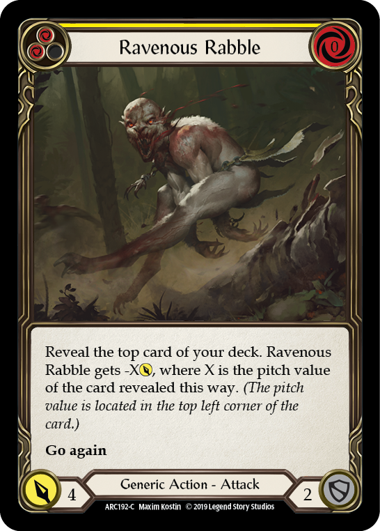 Ravenous Rabble (Yellow) [ARC192-C] 1st Edition Normal Flesh And Blood Single Flesh And Blood   