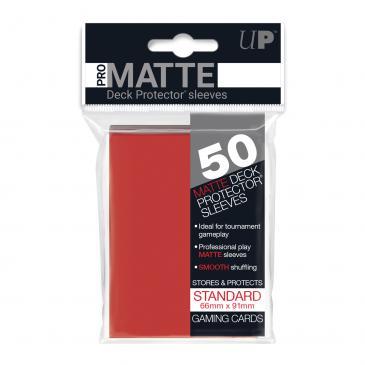 50Ct Pro-Matte Red Standard Deck Protectors Card Sleeves Ultra Pro