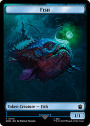 Fish // Treasure (0029) Double-Sided Token [Tokens] Doctor Who Tokens MTG Single Magic: The Gathering