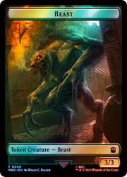 Soldier // Beast Double-Sided Token (Surge Foil) [Tokens] Doctor Who Tokens MTG Single Magic: The Gathering