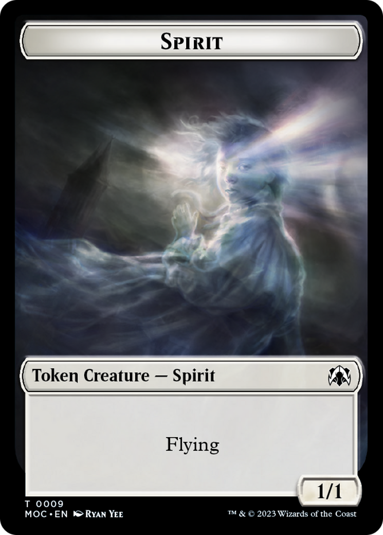 Spirit (9) // Spirit (13) Double-Sided Token [Tokens] March of the Machine Commander Tokens MTG Single Magic: The Gathering