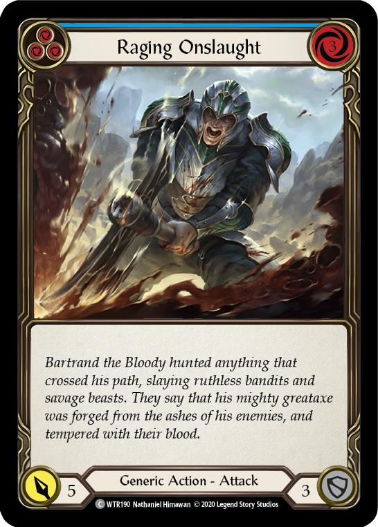 Raging Onslaught (Blue) [WTR190] Unlimited Edition Normal Flesh And Blood Single Flesh And Blood   