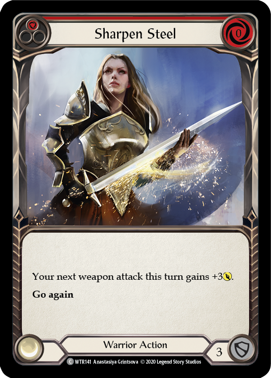 Sharpen Steel (Red) [WTR141] Unlimited Edition Rainbow Foil Flesh And Blood Single Flesh And Blood   