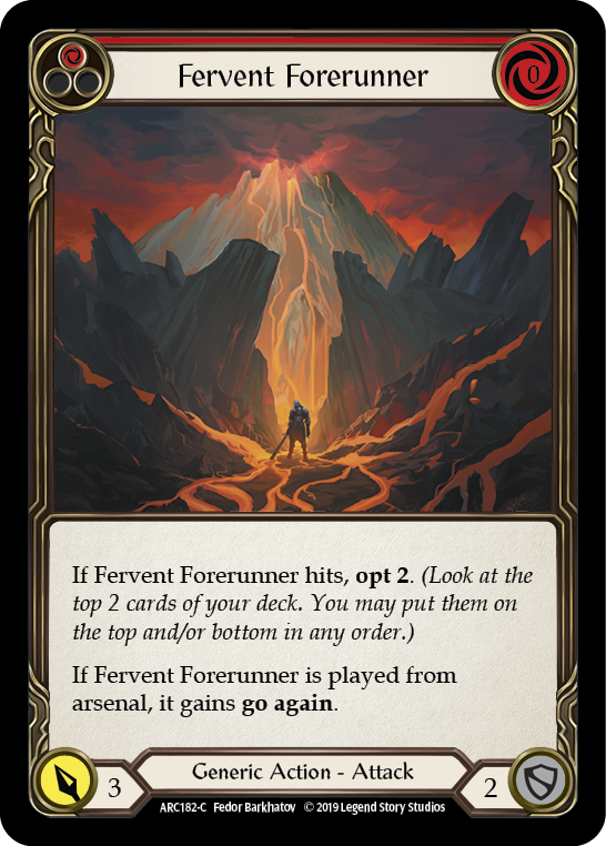 Fervent Forerunner (Red) [ARC182-C] 1st Edition Normal Flesh And Blood Single Flesh And Blood   