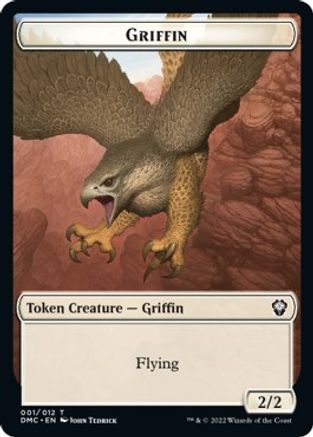 Zombie Knight // Griffin Double-Sided Token [Tokens] Dominaria United Commander Tokens MTG Single Magic: The Gathering