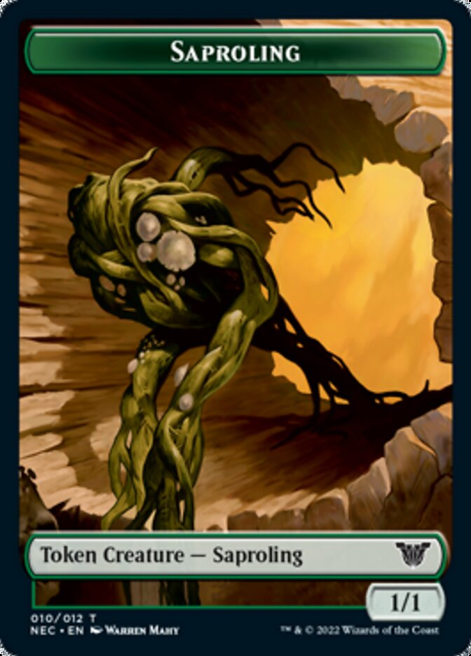 Saproling // Spirit (002) Double-Sided Token [Kamigawa: Neon Dynasty Commander Tokens] MTG Single Magic: The Gathering   