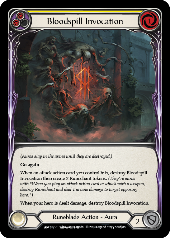 Bloodspill Invocation (Yellow) [ARC107-C] 1st Edition Normal Flesh And Blood Single Flesh And Blood   