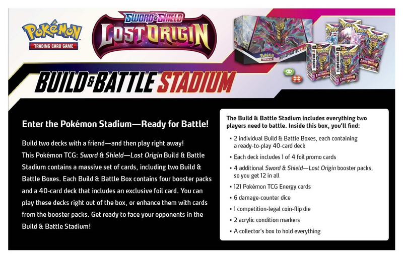 Pokémon Lost Origin Build & Battle Stadium Pokemon Sealed Pokémon   