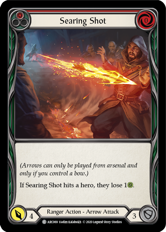 Searing Shot (Red) [ARC069] Unlimited Edition Rainbow Foil Flesh And Blood Single Flesh And Blood   