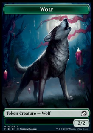 Wolf // Bird Double-Sided Token [Tokens] Innistrad: Midnight Hunt Tokens MTG Single Magic: The Gathering