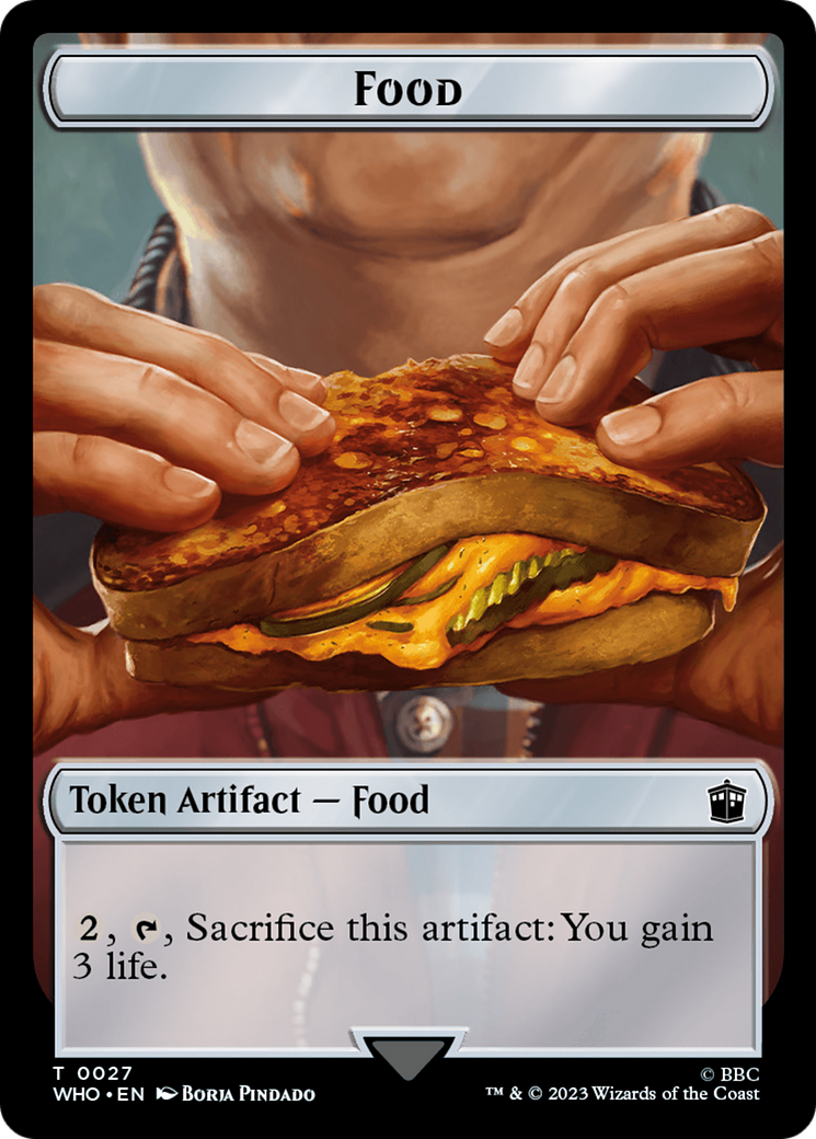 Alien Warrior // Food (0027) Double-Sided Token [Tokens] Doctor Who Tokens MTG Single Magic: The Gathering