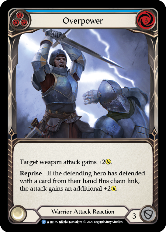 Overpower (Blue) [WTR125] Unlimited Edition Rainbow Foil Flesh And Blood Single Flesh And Blood   