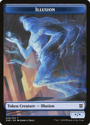 Construct // Illusion Double-Sided Token [Tokens] Zendikar Rising Tokens MTG Single Magic: The Gathering