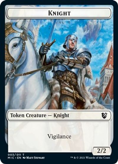 Wolf // Knight Double-Sided Token [Innistrad: Midnight Hunt Commander Tokens] MTG Single Magic: The Gathering   