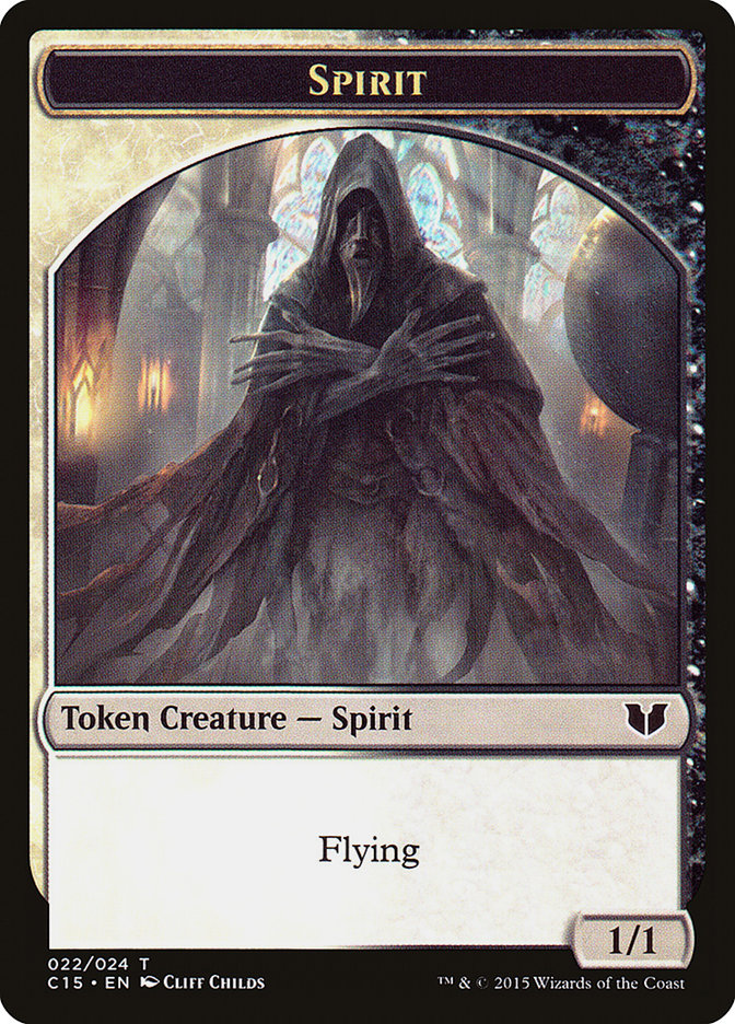 Zombie // Spirit (022) Double-Sided Token [Tokens] Commander 2015 Tokens MTG Single Magic: The Gathering