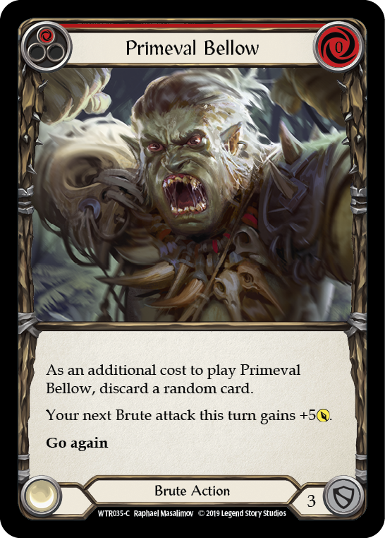 Primeval Bellow (Red) [WTR035-C] Alpha Print Rainbow Foil Flesh And Blood Single Flesh And Blood   