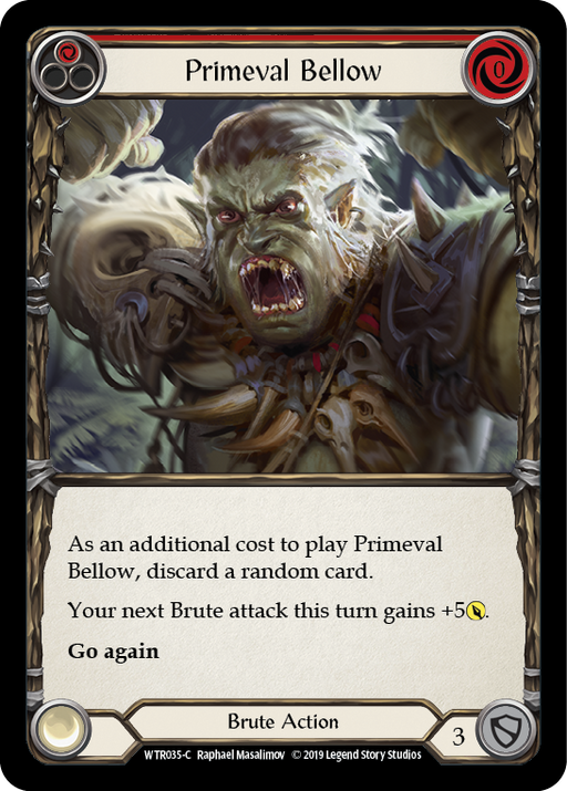 Primeval Bellow (Red) [WTR035-C] Alpha Print Rainbow Foil Flesh And Blood Single Flesh And Blood   