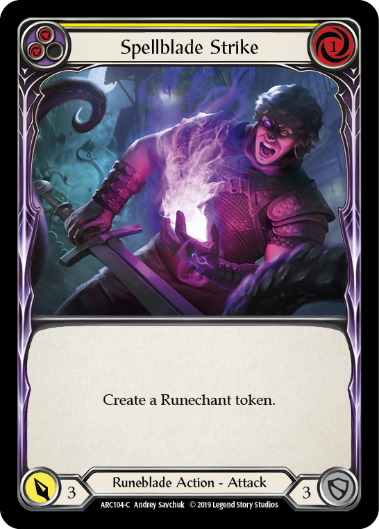 Spellblade Strike (Yellow) [ARC104-C] 1st Edition Rainbow Foil Flesh And Blood Single Flesh And Blood   