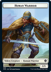 Saproling // Human Warrior Double-Sided Token [Starter Commander Decks] MTG Single Magic: The Gathering   