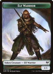 Elemental // Elf Warrior Double-Sided Token [Tokens] Kaldheim Commander Tokens MTG Single Magic: The Gathering