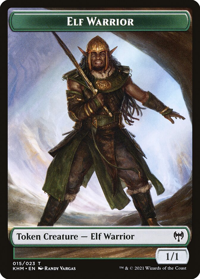 Elemental // Elf Warrior Double-Sided Token [Tokens] Kaldheim Commander Tokens MTG Single Magic: The Gathering
