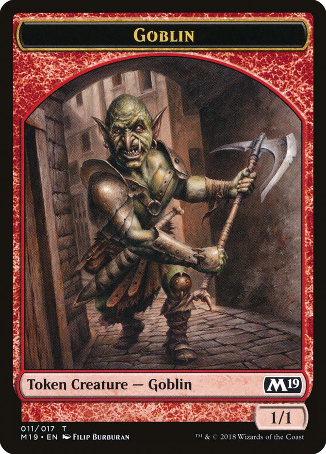Knight // Goblin Double-Sided Token (Game Night) [Tokens] Core Set 2019 Tokens MTG Single Magic: The Gathering