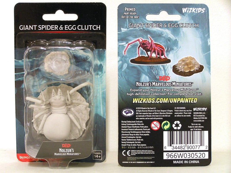 D&D Nolzur's Marvelous Miniatures: W12 Giant Spider & Egg Clutch Unpainted Miniatures WizKids