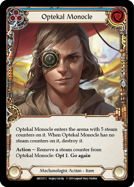Optekal Monocle [ARC037-C] 1st Edition Rainbow Foil Flesh And Blood Single Flesh And Blood   
